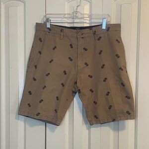 Beverly Hills Polo Club Tan Pineapple Print Shorts